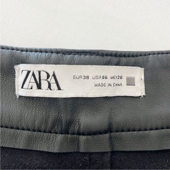 Zara High Waist Faux Leather Cropped Pants - Picture 8 of 8
